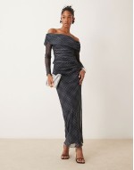 check mesh co-ord in blue pattern