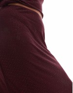 all over hotfix maxi skirt co-ord in burgundy