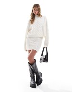cable knit jumper co-ord in cream