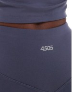 Icon 8 inch soft touch legging short in slate blue