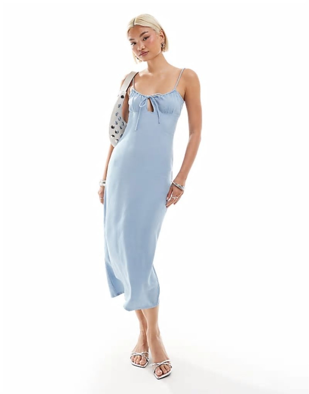alcana keyhole detail cami maxi dress in light blue