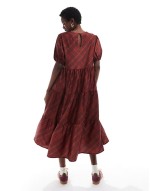 maxi smock dress in red check