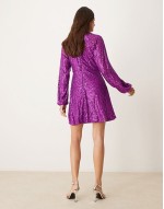 sequin mini dress in purple