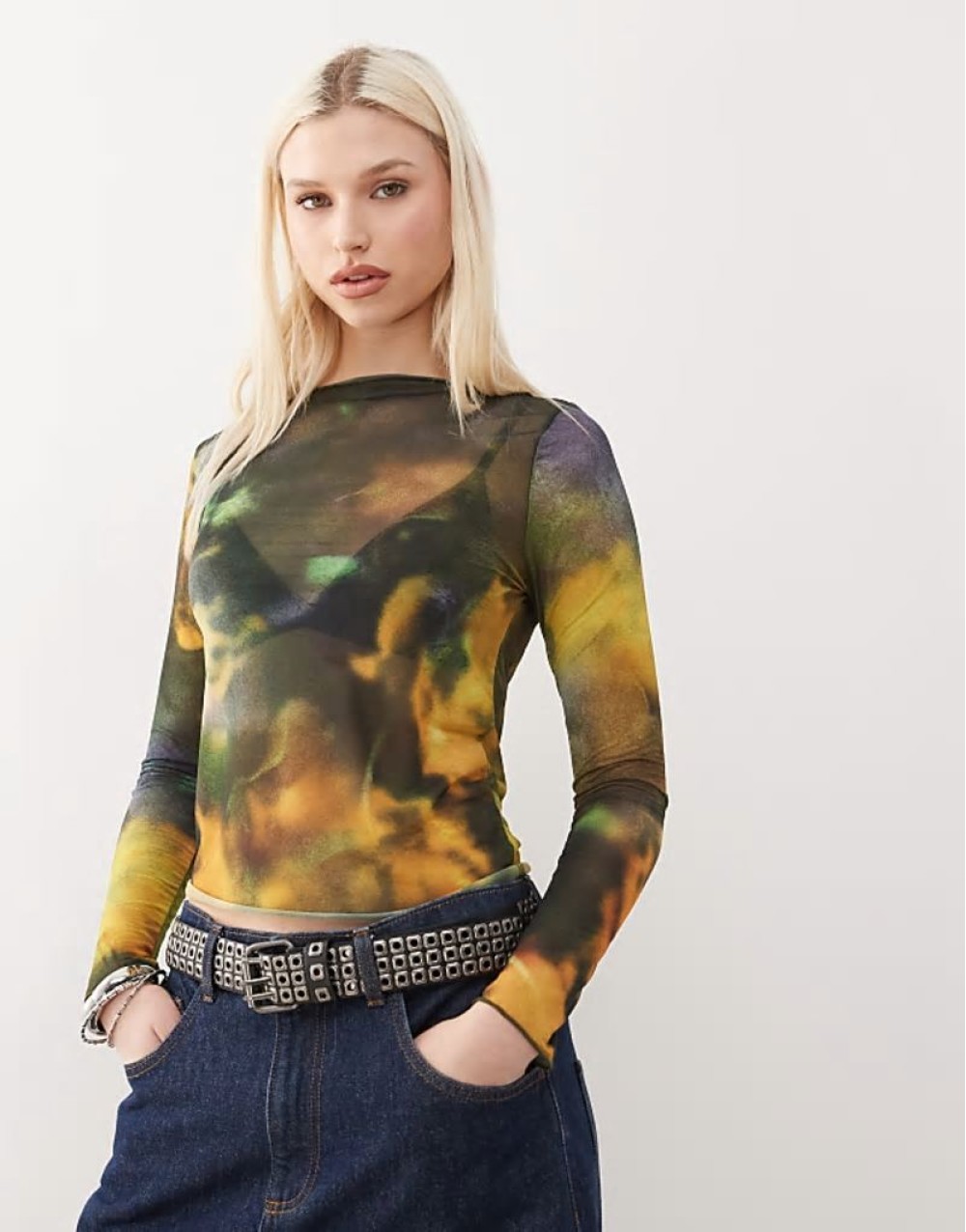slash neck printed long sve