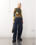 slash neck printed long sve