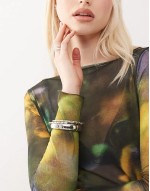 slash neck printed long sve