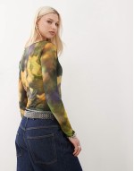 slash neck printed long sve